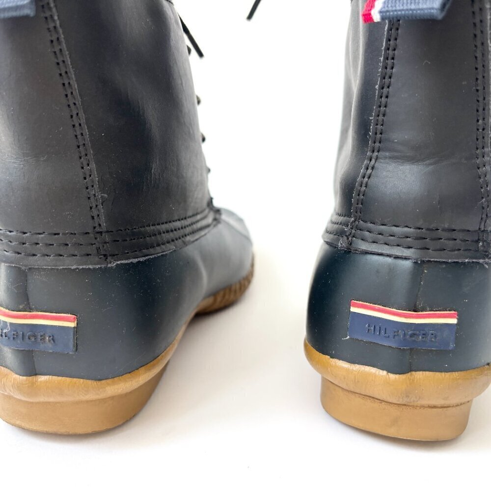 Tommy Hilfiger Lace Up Rubber Sole Lace Up Russel Rain Ankle Boots - Sz 8 - Picture 13 of 16